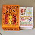 Oracle of the Radiant Sun card backs — sun face vintage illustration in orange and cream