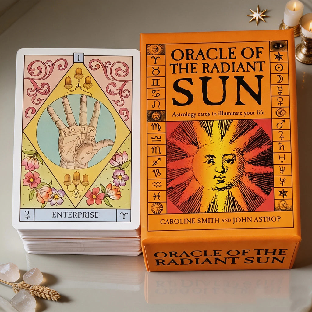 Oracle of the Radiant Sun — sample cards including Achievement, Endurance, Protection, Vision, Enthusiasm, Exaltation