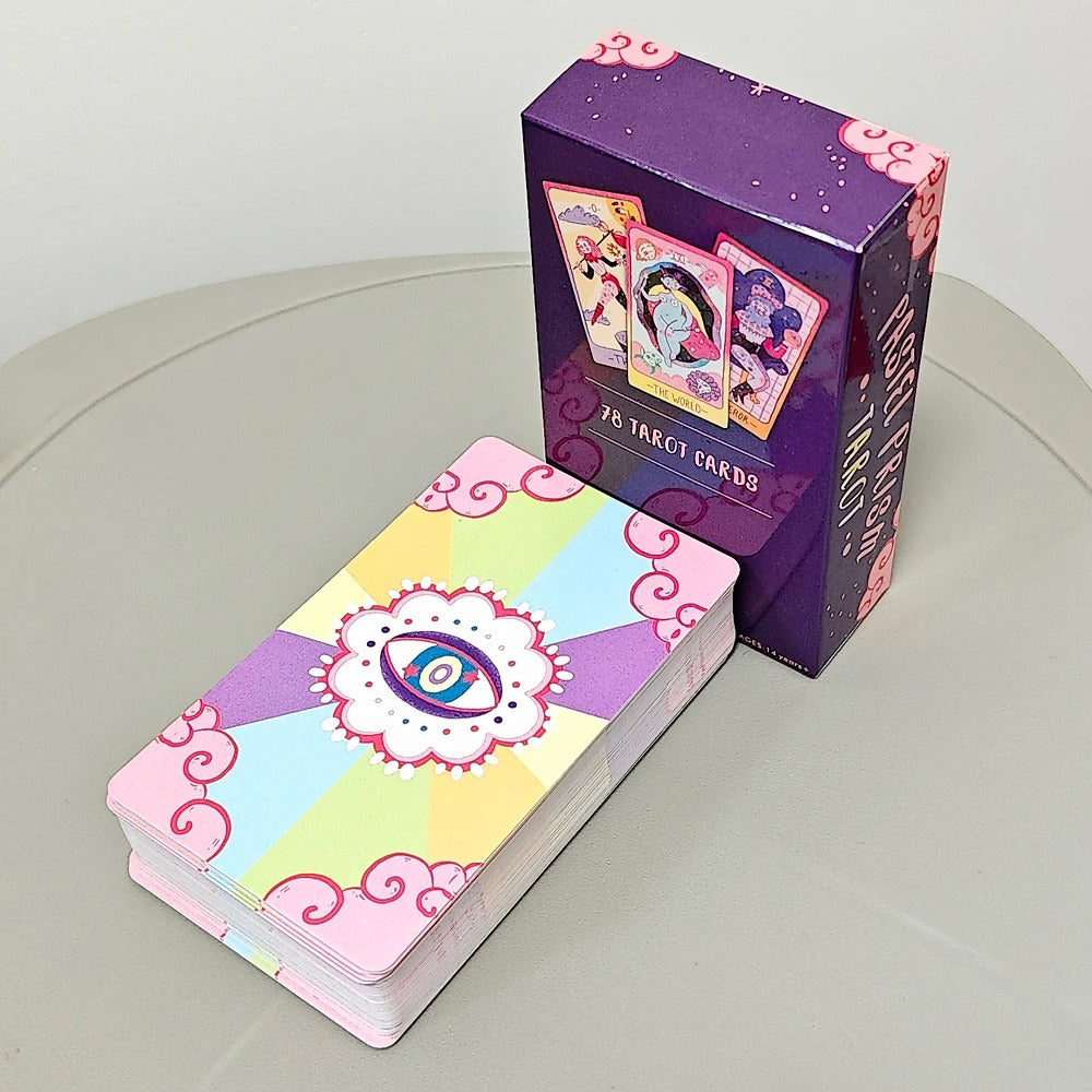 Pastel Prism Tarot Deck — 78 Cards Pink & Sky-Blue Edition