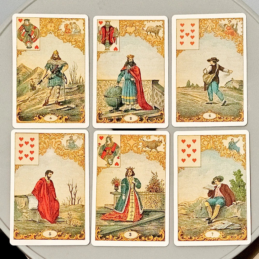 Le Jeu du Destin Antique — 32 Cards | Feine Aufschlagkarten | Vintage Fortune Telling Cards