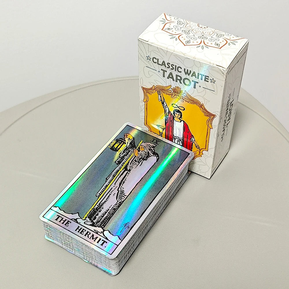 Classic Waite Tarot Deck — 78 Cards Rainbow Holographic Edition