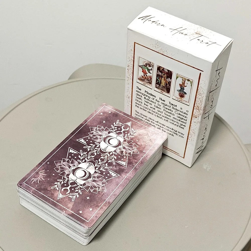 Modern Hue Tarot Deck — 78 Watercolour Cards Double-Embossed Edition