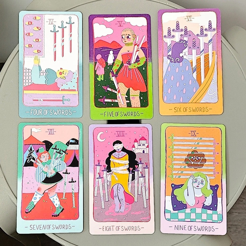 Pastel Prism Tarot Deck — 78 Cards Pink & Sky-Blue Edition