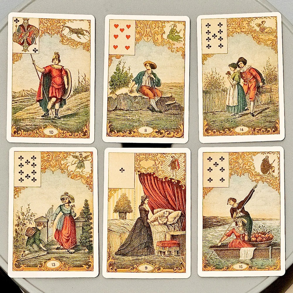 Le Jeu du Destin Antique — 32 Cards | Feine Aufschlagkarten | Vintage Fortune Telling Cards
