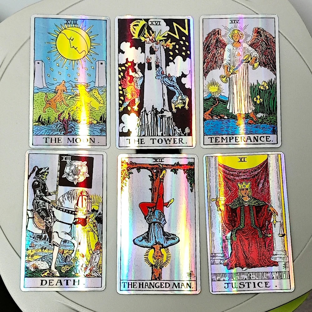 Classic Waite Tarot Deck — 78 Cards Rainbow Holographic Edition