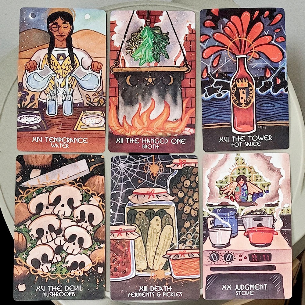 The Magic Pantry Tarot — 78 Cards | Cedar McCloud | Food-Themed Watercolour Tarot for Home Cooks & Foodies