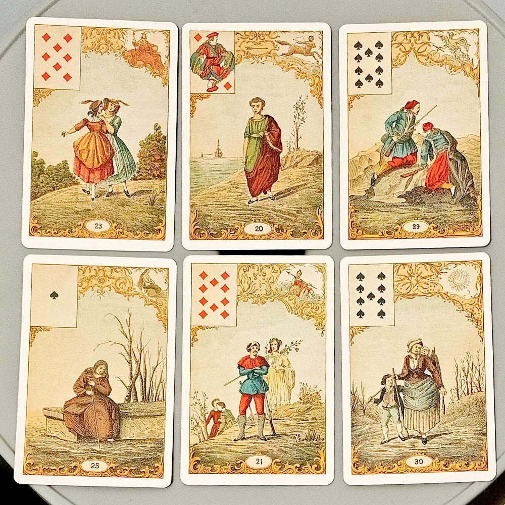Le Jeu du Destin Antique — 32 Cards | Feine Aufschlagkarten | Vintage Fortune Telling Cards