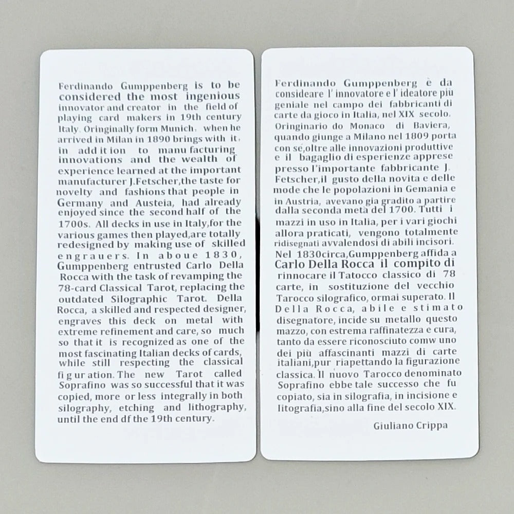 Tarot Soprafino 1830 — 78 Cards | Historical Italian Tarot Reproduction | Il Meneghello