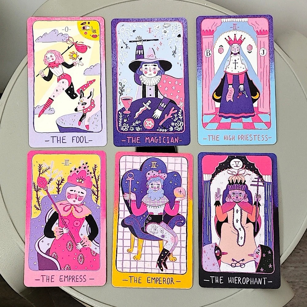 Pastel Prism Tarot Deck — 78 Cards Pink & Sky-Blue Edition